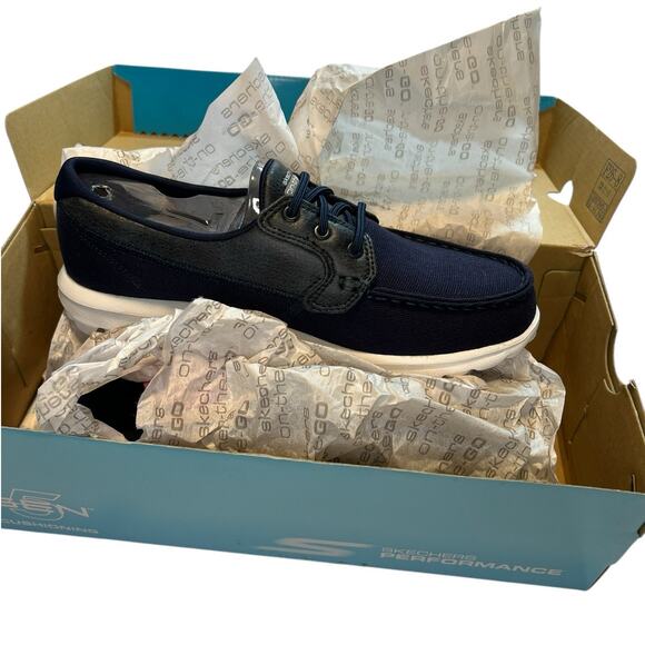 Skechers On-The-Go Low Women's Navy Blue Canvas Walking Sneakers Shoes Size 7 - Picture 15 of 16